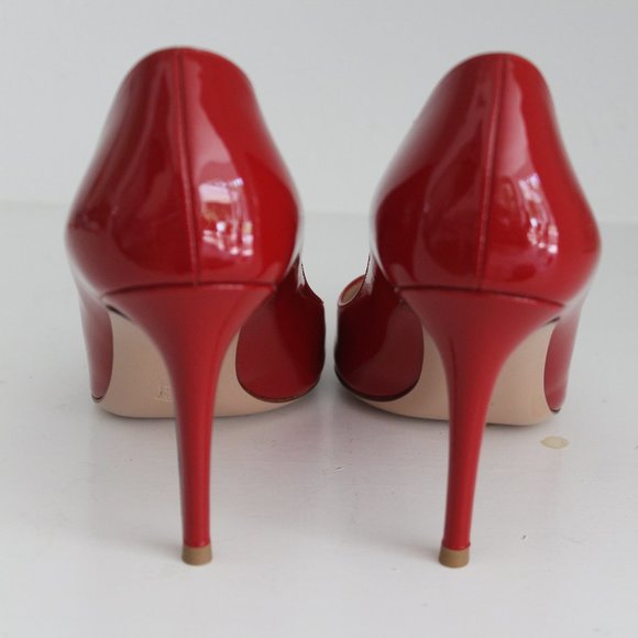 NEW GIANVITO ROSSI RED PATENT LEATHER HILLS PUMPS SHOES 38 - Picture 8 of 12